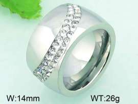 Stainless Steel Stone&Crystal Ring