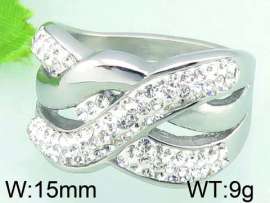 Stainless Steel Stone&Crystal Ring
