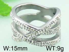 Stainless Steel Stone&Crystal Ring