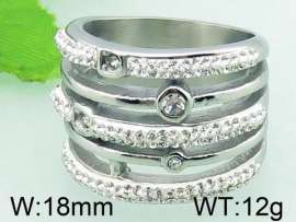Stainless Steel Stone&Crystal Ring