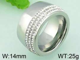 Stainless Steel Stone&Crystal Ring