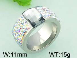 Stainless Steel Stone&Crystal Ring