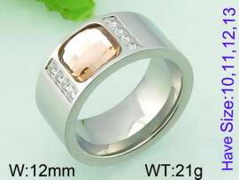 Stainless Steel Stone&Crystal Ring