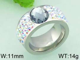 Stainless Steel Stone&Crystal Ring