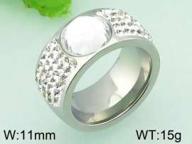 Stainless Steel Stone&Crystal Ring
