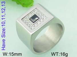 Stainless Steel Stone&Crystal Ring