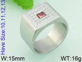 Stainless Steel Stone&Crystal Ring