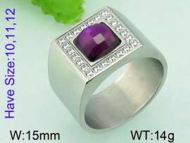 Stainless Steel Stone&Crystal Ring
