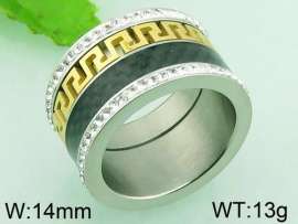 Stainless Steel Stone&Crystal Ring