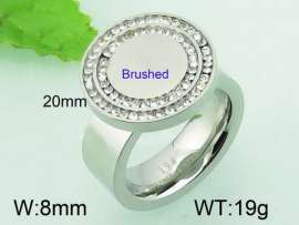 Stainless Steel Stone&Crystal Ring