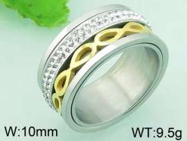 Stainless Steel Stone&Crystal Ring