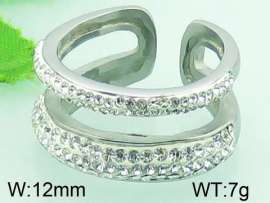 Stainless Steel Stone&Crystal Ring