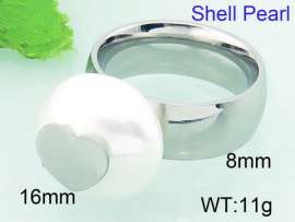 SS Shell Pearl Rings