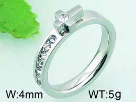 Stainless Steel Stone&Crystal Ring