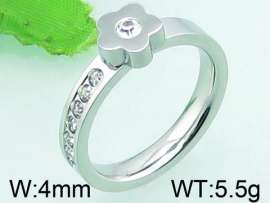 Stainless Steel Stone&Crystal Ring
