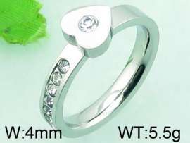 Stainless Steel Stone&Crystal Ring