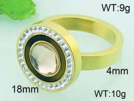 Stainless Steel Stone&Crystal Ring