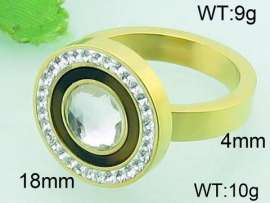 Stainless Steel Stone&Crystal Ring