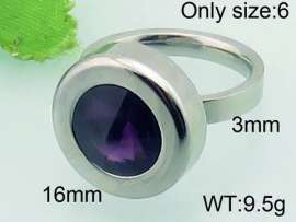 Stainless Steel Stone&Crystal Ring
