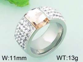 Stainless Steel Stone&Crystal Ring