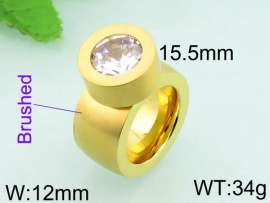 Stainless Steel Stone&Crystal Ring