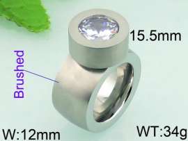 Stainless Steel Stone&Crystal Ring