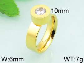 Stainless Steel Stone&Crystal Ring