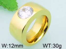 Stainless Steel Stone&Crystal Ring