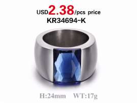 Fashion Stainless Steel High Polished Stone Rings for Party