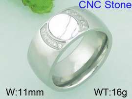 Stainless Steel Stone&Crystal Ring