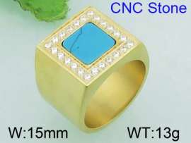 Stainless Steel Stone&Crystal Ring