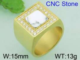Stainless Steel Stone&Crystal Ring
