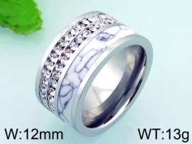 Stainless Steel Stone&Crystal Ring