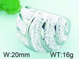 Stainless Steel Stone&Crystal Ring