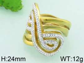Stainless Steel Stone&Crystal Ring