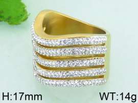 Stainless Steel Stone&Crystal Ring
