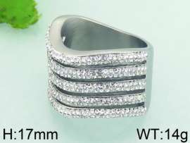 Stainless Steel Stone&Crystal Ring