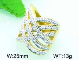 Stainless Steel Stone&Crystal Ring