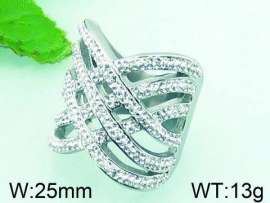 Stainless Steel Stone&Crystal Ring