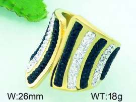 Stainless Steel Stone&Crystal Ring