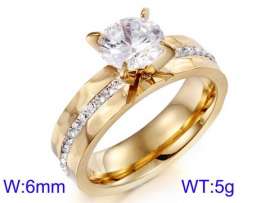 Stainless Steel Stone&Crystal Ring
