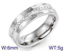 Stainless Steel Stone&Crystal Ring