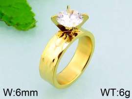 Stainless Steel Stone&Crystal Ring