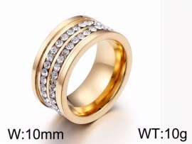 Stainless Steel Stone&Crystal Ring