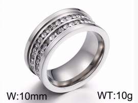 Stainless Steel Stone&Crystal Ring