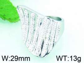 Stainless Steel Stone&Crystal Ring