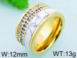 Stainless Steel Stone&Crystal Ring