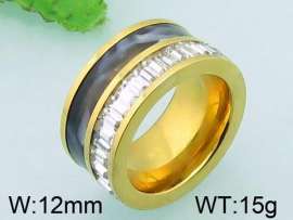 Stainless Steel Stone&Crystal Ring