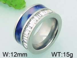 Stainless Steel Stone&Crystal Ring