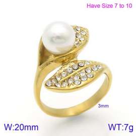 Stainless Steel Stone&Crystal Ring